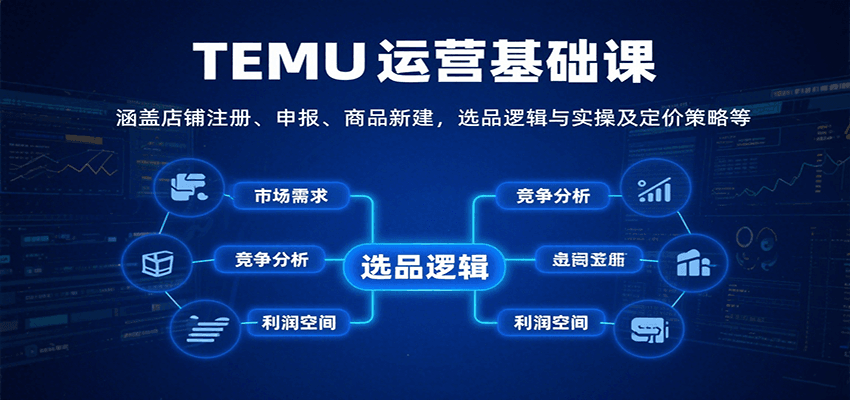 TEMU运营基础课：涵盖店铺注册、申报、商品新建，选品逻辑与实操及定价策略等-KJ分享