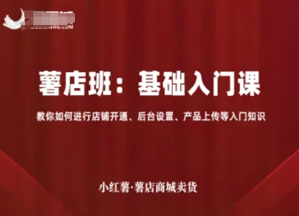 小红薯薯店商城卖货，基础入门课，教你如何进行店铺开通、后台设置、产品上传等入门知识-KJ分享