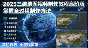 2025三维地图视频制作教程高阶版,掌握全过程制作方法-KJ分享