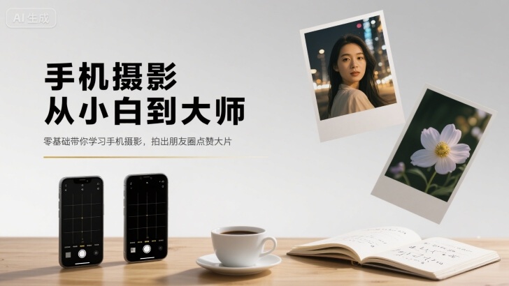 手机摄影从小白到大师,零基础带你学习手机摄影,拍出朋友圈点赞大片-KJ分享