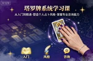 塔罗牌系统学习课,助你从入门到精通,塑造个人占卜风格,掌握专业咨询能力-KJ分享