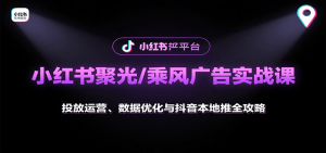 小红书聚光/乘风广告实战课：投放运营、数据优化与抖音本地推全攻略-KJ分享