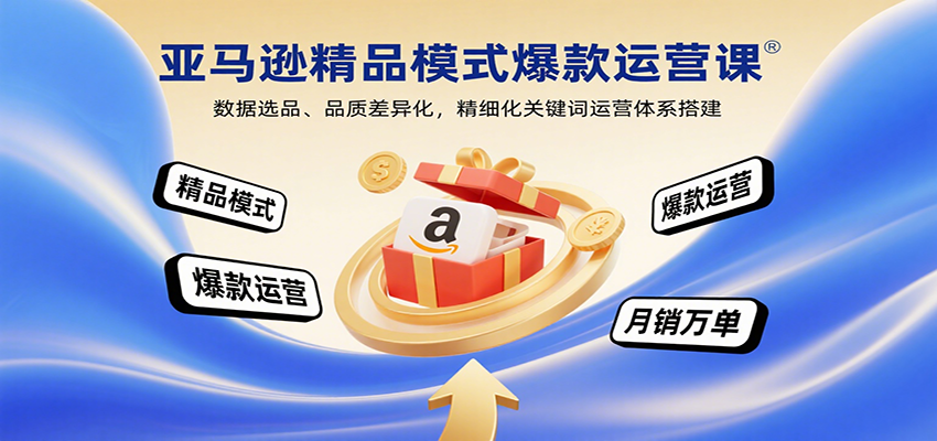 亚马逊精品模式爆款运营课：数据选品、品质差异化，精细化关键词运营体系搭建-KJ分享