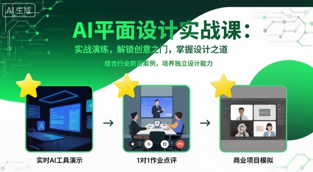 AI平面设计实战课,实战演练,解锁创意之门,掌握设计之道-KJ分享