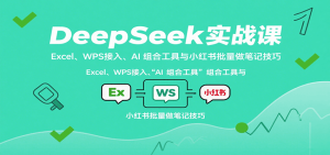 DeepSeek实战课:Excel、WPS接入、AI 组合工具与小红书批量做笔记技巧-KJ分享