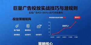 巨量广告投放实战技巧与潜规则:实现广告ROI 300%+的可持续暴利-KJ分享