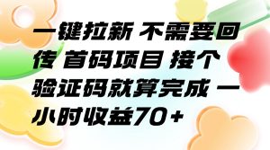 一键拉新 不需要回传 首码项目 接个验证码就算完成 一小时收益70+-KJ分享