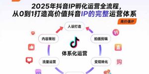 2025年抖音IP孵化运营全流程,从0到1打造高价值抖音IP的完整运营体系-KJ分享