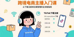 跨境电商主播入门课,TikTok下载注册,支付工具配置,社媒账号管理全流程-KJ分享