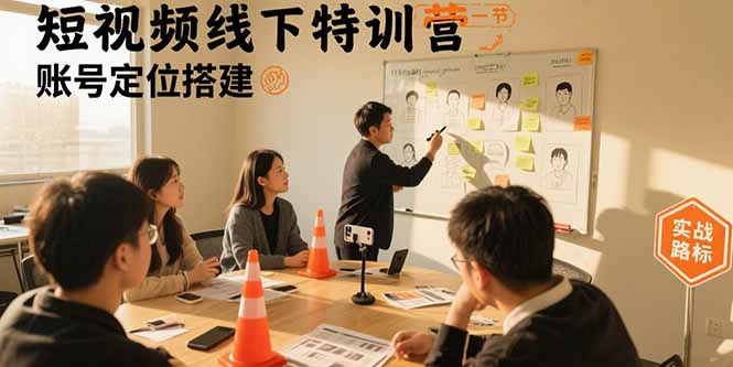 短视频线下特训营：账号定位搭建/口播号拍摄剪辑/直播间流量入口/变现实战-KJ分享