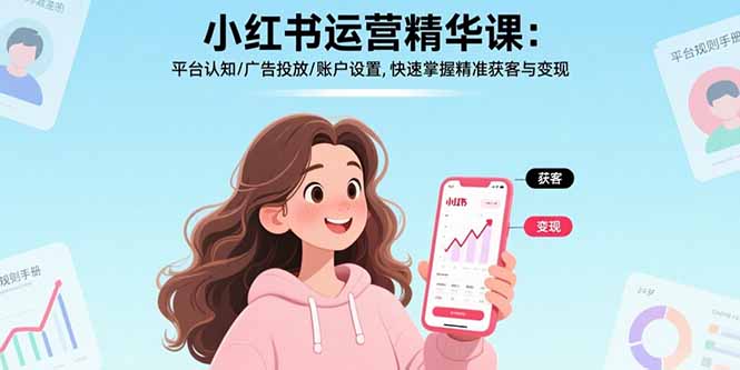 小红书运营精华课：平台认知/广告投放/账户设置,快速掌握精准获客与变现-KJ分享