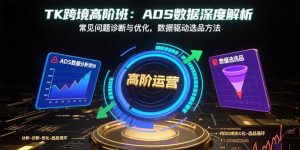 TK跨境高阶班：ADS数据深度解析，常见问题诊断与优化，数据驱动选品方法-KJ分享