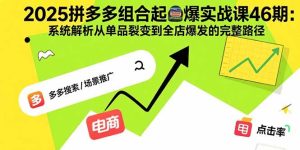 2025拼多多组合起爆实战课46期:系统解析从单品裂变到全店爆发的完整路径-KJ分享