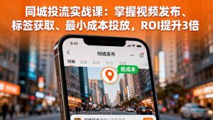 同城投流实战课:掌握视频发布、标签获取、最小成本投放,ROI提升3倍-KJ分享