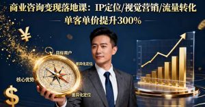 商业咨询变现落地课:IP定位/视觉营销/流量转化,单客单价提升300%-KJ分享