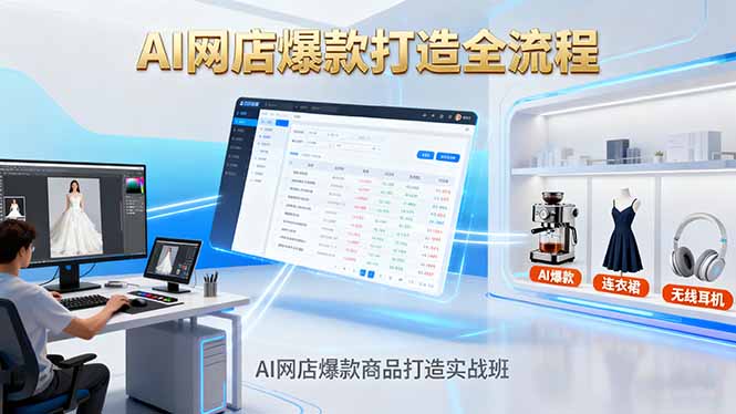 AI网店爆款商品打造实战班：AI技术实现商品图智能处理，快速搭建AI网店-KJ分享