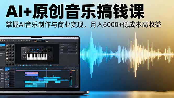 AI+原创音乐搞钱课：掌握AI音乐制作与商业变现，月入6000+低成本高收益-KJ分享