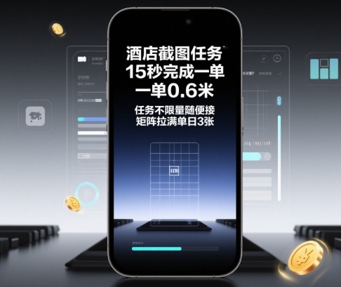 酒店截图任务，15秒完成一单，一单0.6米，任务不限量随便接，矩阵拉满单日3张-KJ分享
