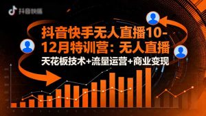 抖音快手无人直播10-12月特训营:无人直播天花板技术+流量运营+商业变现-KJ分享