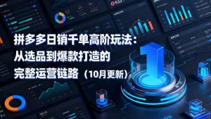 拼多多日销千单高阶玩法：从选品到爆款打造的完整运营链路（10月更新）-KJ分享
