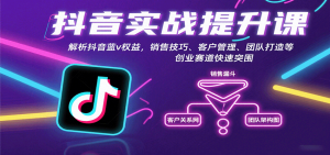 抖音实战提升课:解析抖音蓝v权益,销售技巧、客户管理、团队打造等创业赛道快速突围-KJ分享