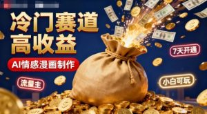 公众号冷门赛道,用AI做情感漫画,7天开通流量主,操作简单,小白可玩-KJ分享