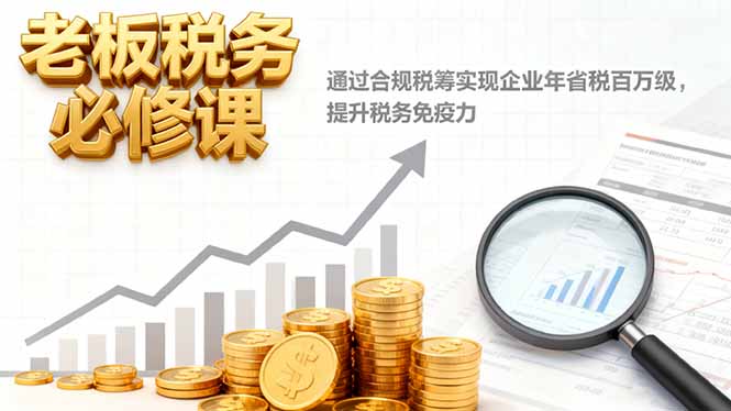老板税务必修课，通过合规税筹实现企业年省税百万级，提升税务免疫力-KJ分享