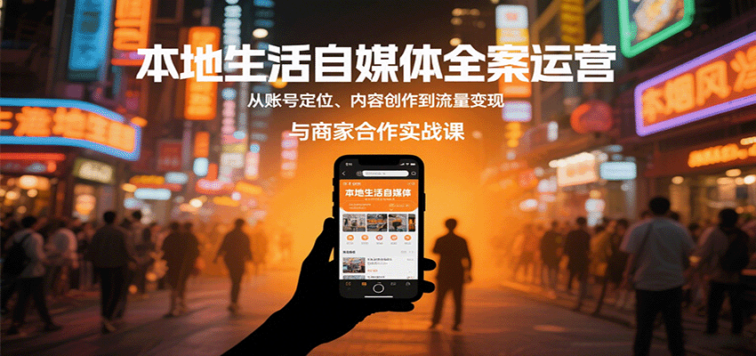 本地生活自媒体全案运营，从账号定位、内容创作到流量变现与商家合作实战课-KJ分享