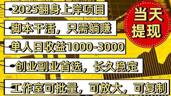 2025翻身上岸项目脚本干活，内部客户经理内部开号，单人日收益1000-300…-KJ分享