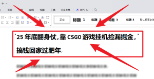 25年底翻身仗,靠CSGO游戏挂机捡漏掘金,搞钱回家过肥年-KJ分享
