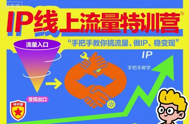 IP线上流量特训营，手把手教你搞流量、做IP、稳变现-KJ分享