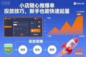 小店随心推爆单投放技巧,新手也能快速起量-KJ分享