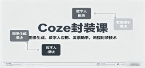 Coze封装课，图像生成、数字人应用、发票助手，流程封装技术-KJ分享