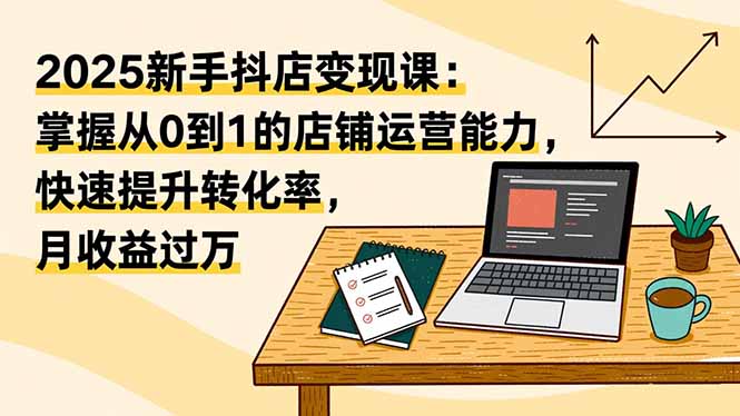 2025新手抖店变现课：掌握从0到1的店铺运营能力，快速提升转化率,月收过万-KJ分享