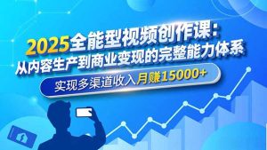 2025全能型视频创作课:从内容生产到商业变现的完整能力体系,实现多渠道收入月赚15000+-KJ分享