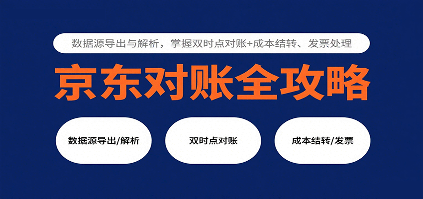 京东对账全攻略：数据源导出与解析，掌握双时点对账+成本结转、发票处理-KJ分享