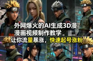 外网爆火的AI生成3D漫画视频制作教学，让你流量暴涨，快速起号涨粉！-KJ分享