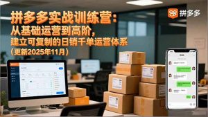 拼多多实战训练营:从基础运营到高阶,建立可复制的日销千单运营体系(更新11月)-KJ分享