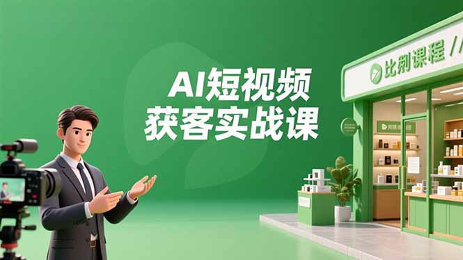 AI短视频获客实战课，数字人创作、实体行业应用、精准引流，30天获取客源月入6万+-KJ分享