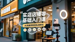 实体店播零基础入门课,实体店+短视频+直播+微信生态+私域社群,从流量获取到私域转化-KJ分享