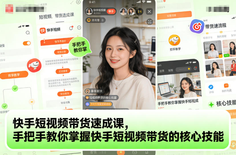 快手短视频带货速成课,手把手教你掌握快手短视频带货的核心技能-KJ分享