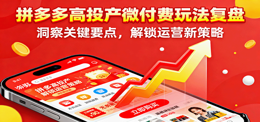 拼多多高投产微付费玩法复盘，洞察关键要点，解锁运营新策略-KJ分享