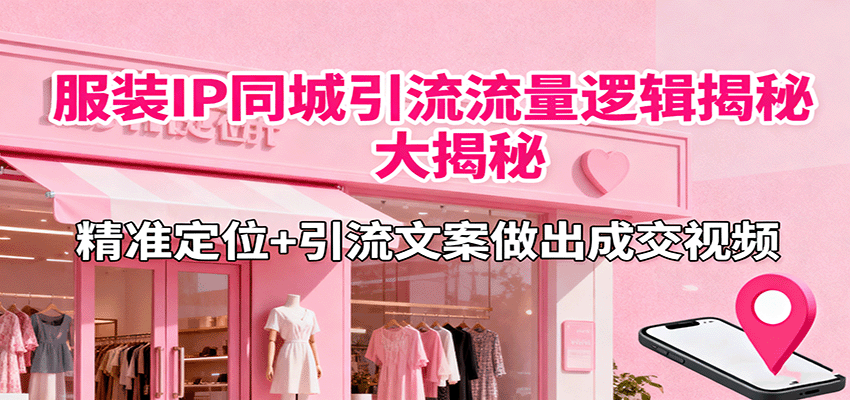 服装IP同城引流流量逻辑大揭秘，精准定位+引流文案做出成交视频-KJ分享