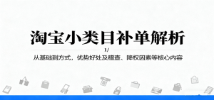 淘宝小类目补单解析：从基础到方式，优势好处及稽查、降权因素等核心内容-KJ分享