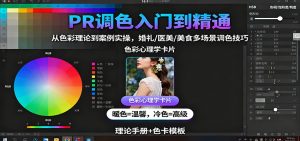 PR调色入门到精通：从色彩理论到案例实操，婚礼/医美/美食多场景调色技巧-KJ分享