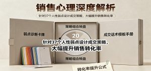 销售心理深度解析：针对37个人性弱点设计成交策略，大幅提升销售转化率！-KJ分享