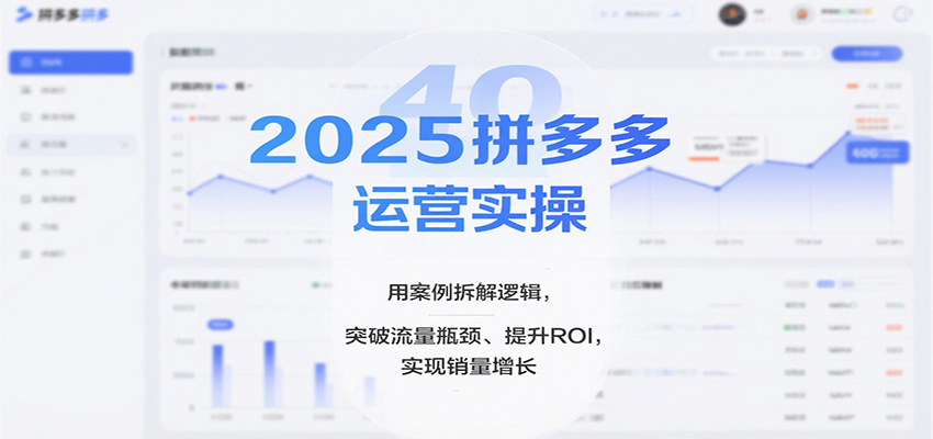 2025拼多多运营实操，用案例拆解逻辑，突破流量瓶颈、提升ROI，实现销量增长-KJ分享