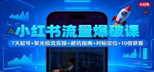 小红书流量爆破课:7天起号+聚光投流实操+避坑指南+对标定位+10倍获客-KJ分享