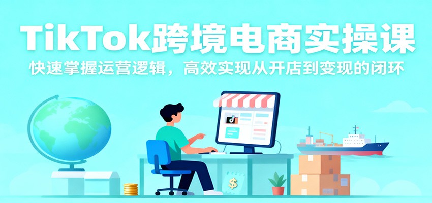 TikTok跨境电商实操课，快速掌握运营逻辑，高效实现从开店到变现的闭环-KJ分享