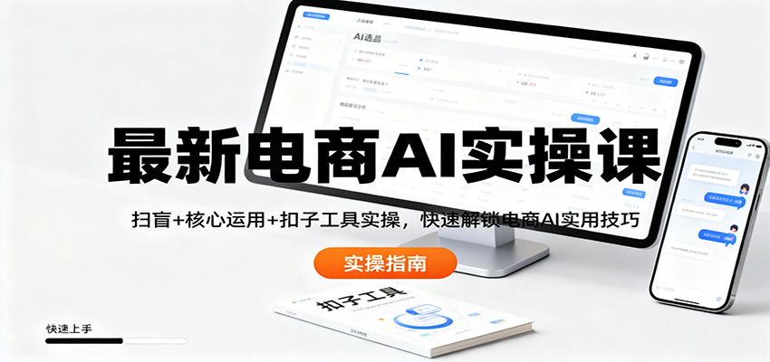 最新电商AI实操课：扫盲+核心运用+扣子工具实操，快速解锁电商AI实用技巧-KJ分享